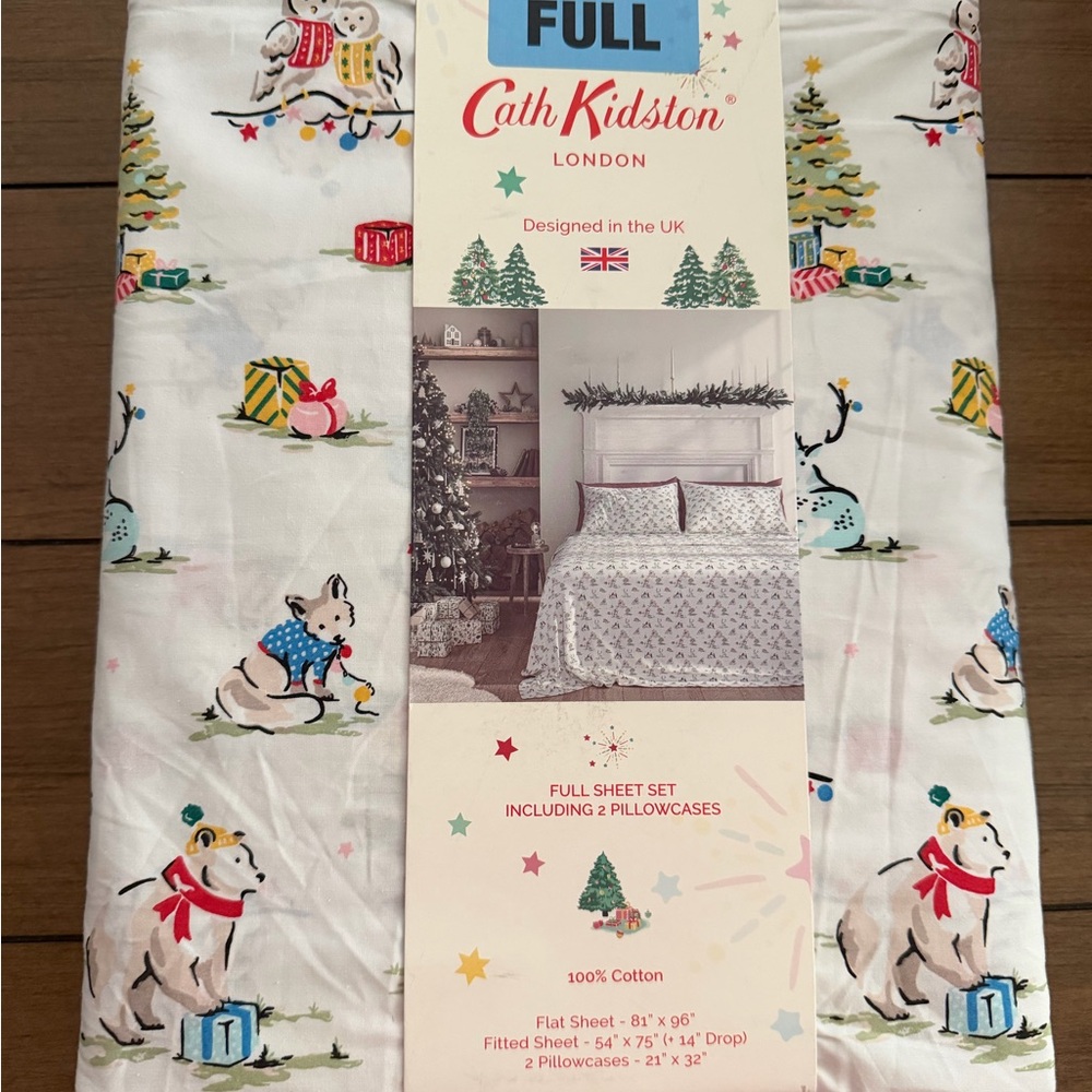 Cath Kidston “Holiday Animal” Print Bedding Set NWT Full